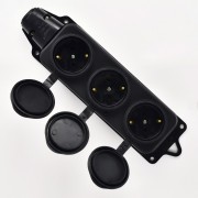 Розетка наружной установки 3х2Р+РЕ 1х16А 220v каучук