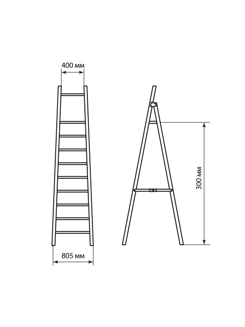 Стремянка диэлектрическая СД-3.0, 9 ступеней, высота площадки 3 м, до 50 кВ, "ЭкспертЭлектрик" TDM