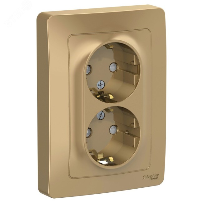 BLANCA скрытой установки розетка двойная с заземлением со шторками, 16А, 250В, титан BLANCA скрытой установки розетка двойная с заземлением со шторками, 16А, 250В, титан