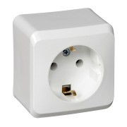 Розетка 1-м ОП Этюд 16А IP20 250В с заземл. без защ. шторок бел. SE PA16-003B Розетка 1-м ОП Этюд 16А IP20 250В с заземл. без защ. шторок бел. SE PA16-003B