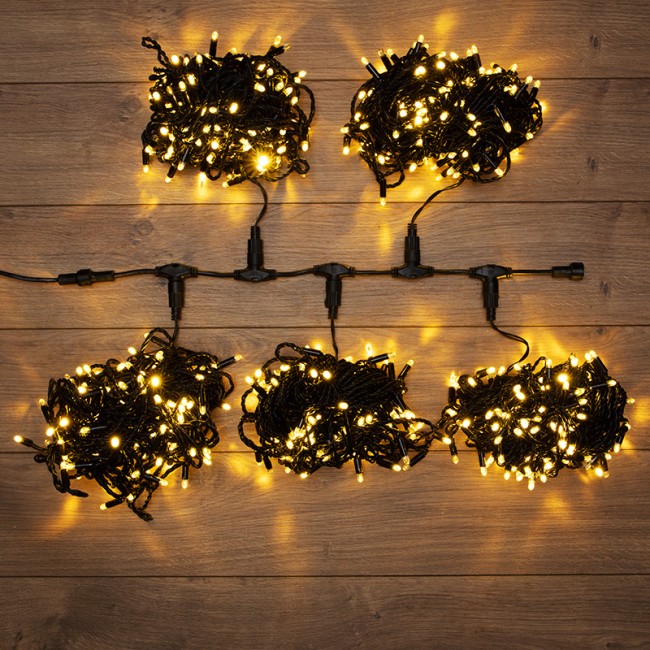 Гирлянда LED ClipLight 24V, 5 нитей по 20 метров, цвет диодов ТЕПЛЫЙ БЕЛЫЙ, Flashing (Теплый белый)