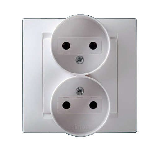 Розетка 2-м СП Simon15 16А IP20 250В без заземл. винт. клеммы бел. Simon 1590457-030 Розетка 2-м СП Simon15 16А IP20 250В без заземл. винт. клеммы бел. Simon 1590457-030