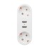 Двойник электрический линейный 16 А с заземлением + 2 USB-порта, 2,4 А, белый REXANT