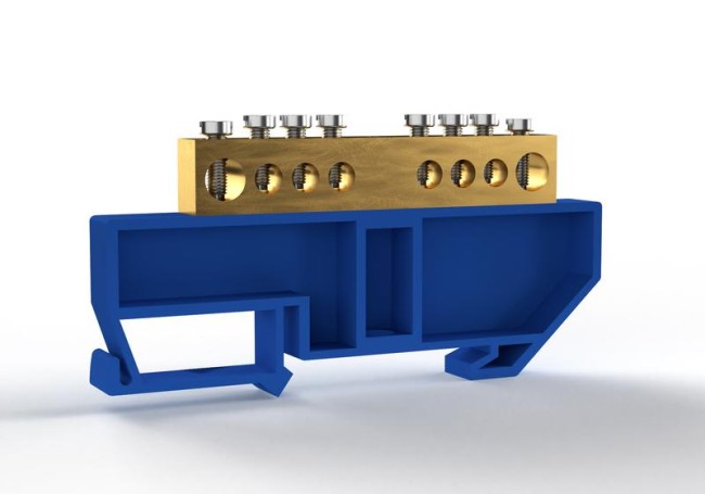 Шина нулевая на DIN-изоляторе 8х12мм 8 отвер. латунь TOKOV ELECTRIC TKE-BCB-812-8-DIN/N Шина нулевая на DIN-изоляторе 8х12мм 8 отвер. латунь TOKOV ELECTRIC TKE-BCB-812-8-DIN/N