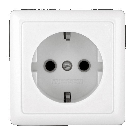 ХИТ Розетка с заземлением наружная 250В 16А белая