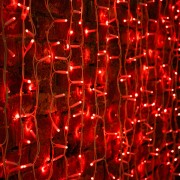 Гирлянда Светодиодный Дождь 2х1,5м, постоянное свечение, белый провод КАУЧУК, 230 В, диоды КРАСНЫЕ (шнур питания в комплекте)