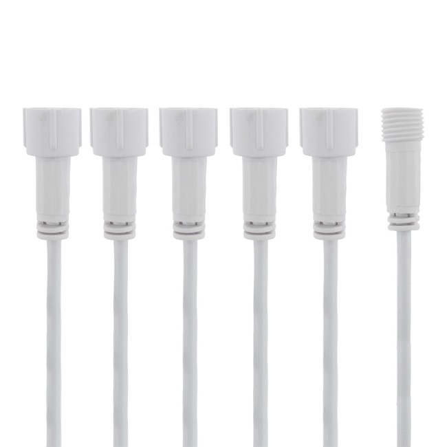 Разветвитель -Y для уличных гирлянд Professional (1 вход, 5 выходов) белый ПВХ