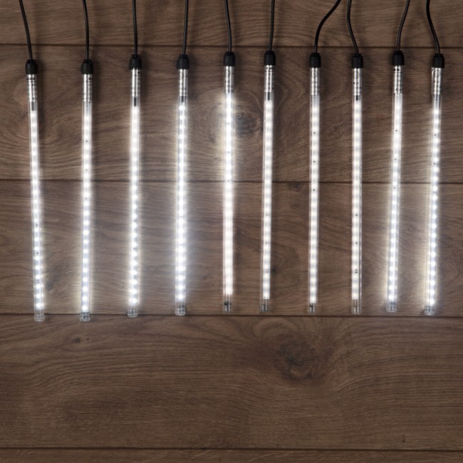 Гирлянда Тающие сосульки 24 В, комплект 10 шт. х 30 см, шаг 100 см, 420 LED, белый, соединяются