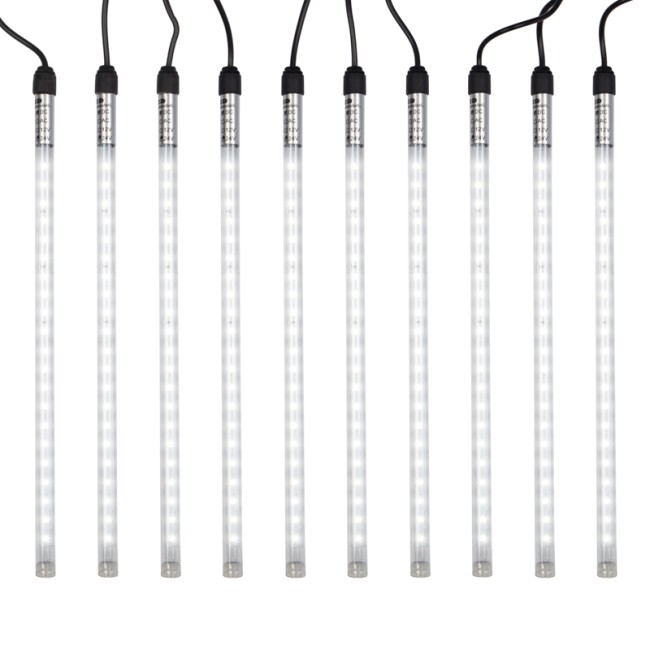 Гирлянда Тающие сосульки 24 В, комплект 10 шт. х 30 см, шаг 100 см, 420 LED, белый, соединяются