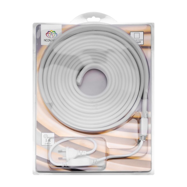 Гибкий неон LED SMD 8х16 мм, односторонний, белый, 120 LED/м, 5 м