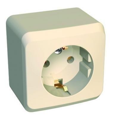 Розетка 1-м ОП Этюд 16А IP20 250В с заземл. без защ. шторок крем. SE PA16-003K Розетка 1-м ОП Этюд 16А IP20 250В с заземл. без защ. шторок крем. SE PA16-003K