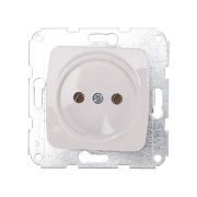 DEA Розетка 1-ая керамика б/з с/у 10А мех. Бел KRANZ  