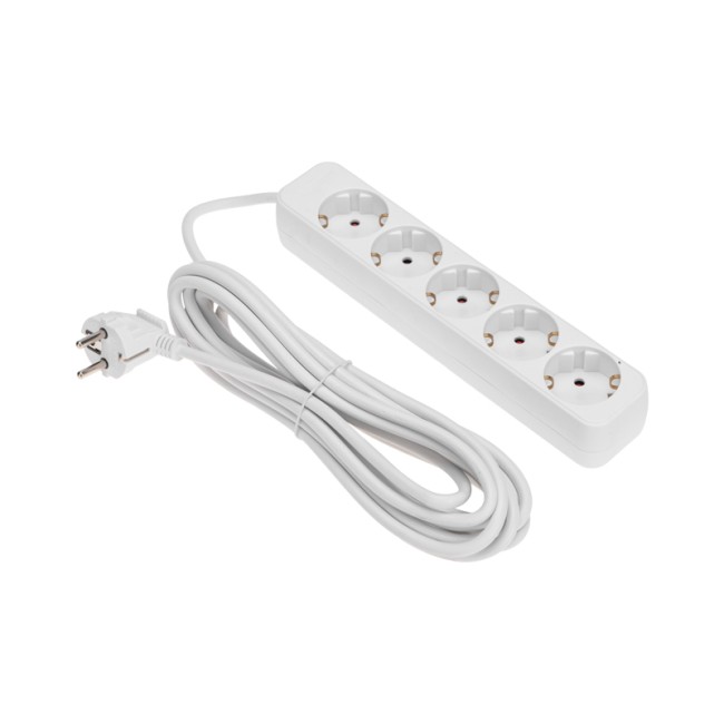 Удлинитель STANDARD 5 гнезд, 5м, 3х1,0мм², с/з, белый REXANT Удлинитель STANDARD 5 гнезд, 5м, 3х1,0мм², с/з, белый REXANT