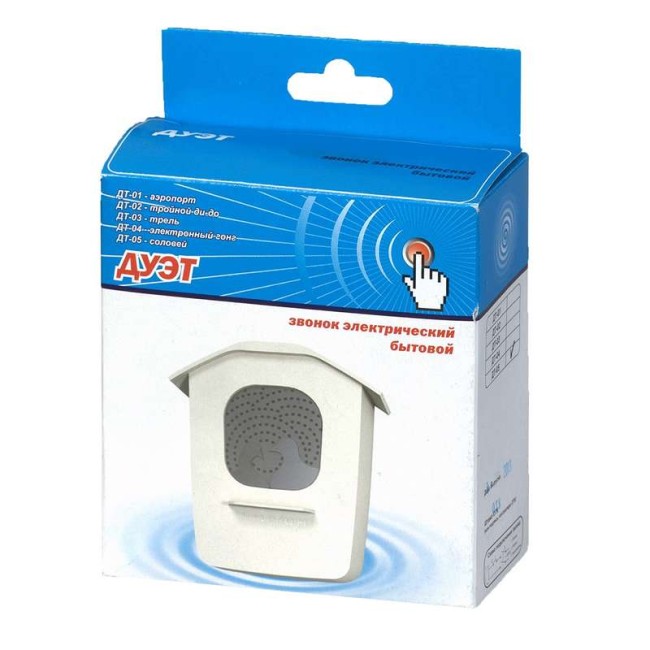 Звонок проводной Дуэт соловей 220В 80-90дБА бел. Тритон ДТ-05 Звонок проводной Дуэт соловей 220В 80-90дБА бел. Тритон ДТ-05