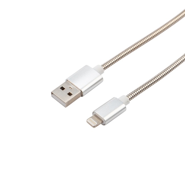 Кабель REXANT USB-Lightning 2 A, 1 м, матовая сталь