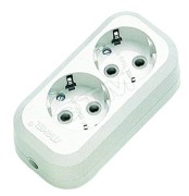 Колодка удлинителя 2 гнезда с заземлением Колодка удлинителя 2 гнезда с заземлением