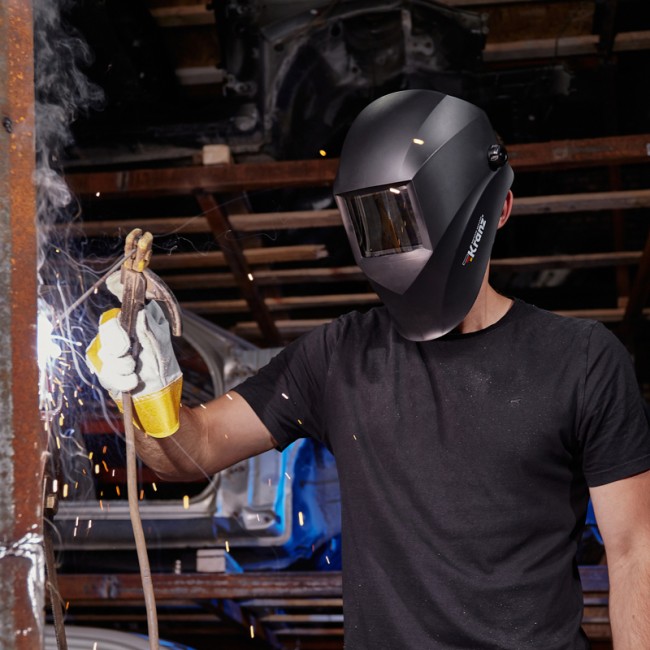 Маска сварщика с черным минеральным стеклом DIN 9 KRANZ 