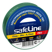 Изолента ПВХ зеленая 15мм 20м Safeline Изолента ПВХ зеленая 15мм 20м Safeline