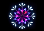 ULD-H4040-048/DTA MULTI IP20 SNOWFLAKE Фигура светодиодная Снежинка, 40х40см. Подвесная. 48 светодиодов. Красный, синий, белый свет. Провод прозрачный. TM Uniel.