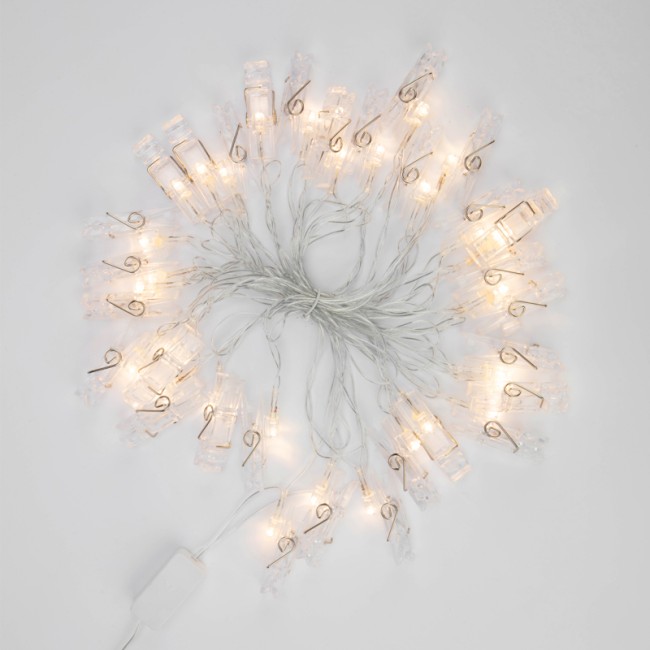 Гирлянда светодиодная Прищепки 30 LED, 5 м, теплый белый цвет свечения NEON-NIGHT Гирлянда светодиодная Прищепки 30 LED, 5 м, теплый белый цвет свечения NEON-NIGHT