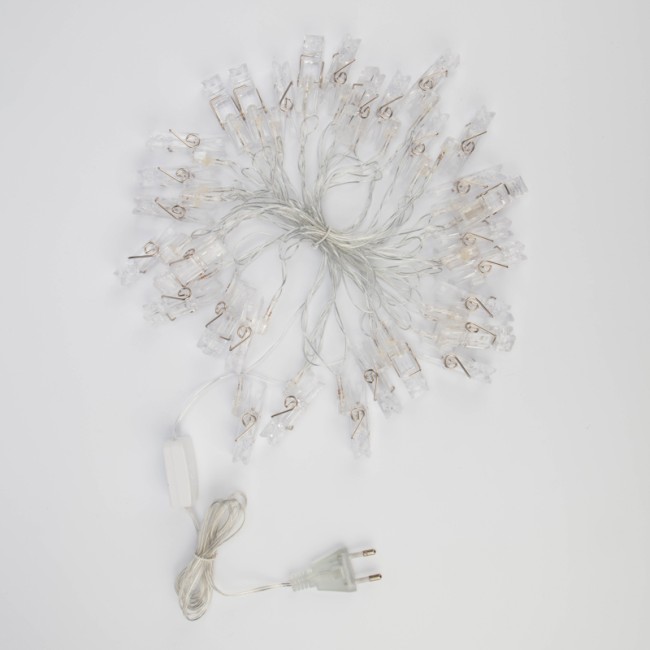 Гирлянда светодиодная Прищепки 30 LED, 5 м, теплый белый цвет свечения NEON-NIGHT Гирлянда светодиодная Прищепки 30 LED, 5 м, теплый белый цвет свечения NEON-NIGHT