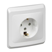 Розетка 1-м СП Этюд 16А IP20 250В с заземл. защ. шторки бел. SE PC16-004B Розетка 1-м СП Этюд 16А IP20 250В с заземл. защ. шторки бел. SE PC16-004B