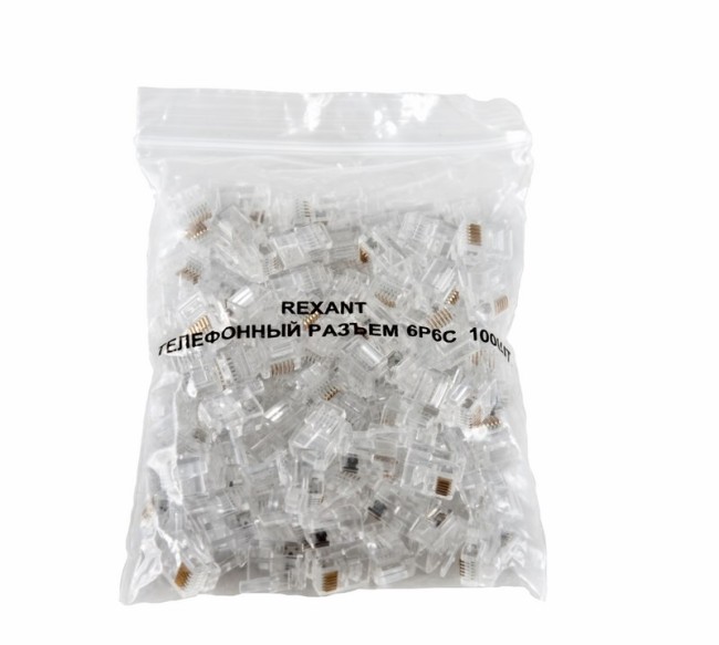 Разъем телефонный UTP, RJ-12 (6P6C), CAT 3 REXANT 