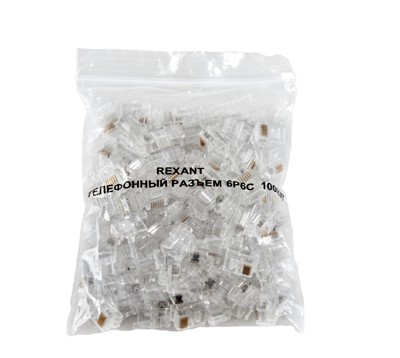 Разъем телефонный UTP, RJ-12 (6P6C), CAT 3 REXANT 