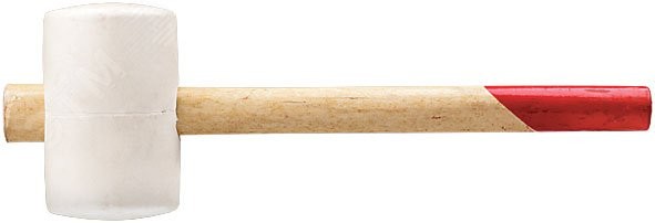 Киянка резиновая белая, деревянная ручка 50 мм (340 гр)
