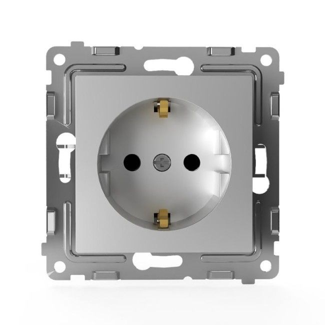 Розетка 1-м СП Pixel 16А IP20 с заземл. механизм алюм. TOKOV ELECTRIC TKE-PX-R1Z-C03