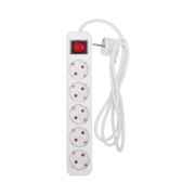 Удлинитель STANDARD 5 гнезд, 1,5м, 3х1,0мм², с/з, с выключателем, белый REXANT Удлинитель STANDARD 5 гнезд, 1,5м, 3х1,0мм², с/з, с выключателем, белый REXANT