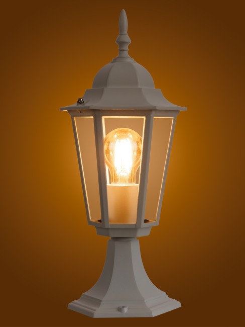 Светильник 6060-24 садово-парковый шестигранник, 60Вт, стойка, белый