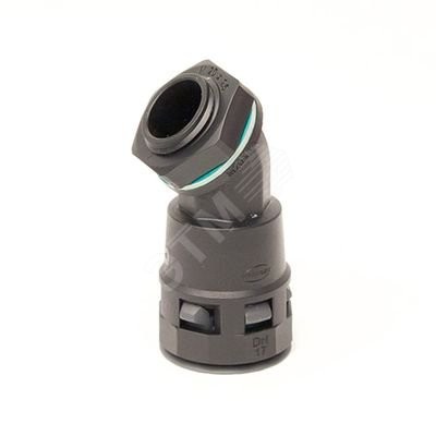 Монтажный комплект муфта 45 грд. труба-коробка DN 29 мм, М32х1,5, полиамид, цвет черный