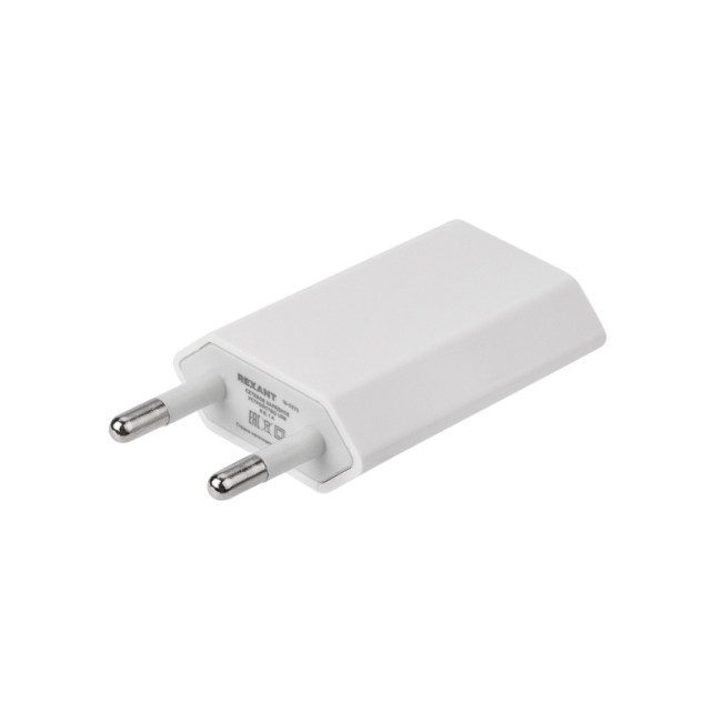 Сетевое зарядное устройство для iPhone/iPad REXANT USB, 5V, 1 A, белое