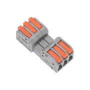 Клемма СМК 222-423R проходная разъемная 3 полюса серая 0,2-2,5/4мм² (40 шт/уп) REXANT Клемма СМК 222-423R проходная разъемная 3 полюса серая 0,2-2,5/4мм² (40 шт/уп) REXANT