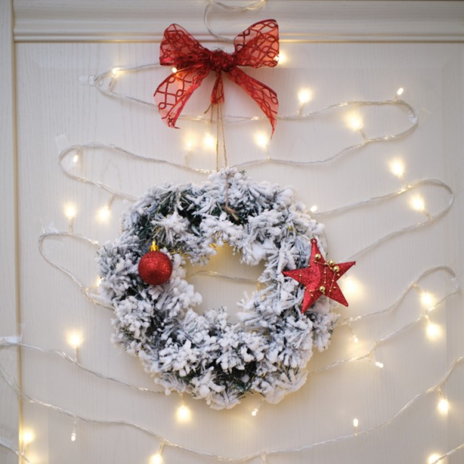 Заснеженный еловый венок NEON-NIGHT Ø 30 см, ПВХ Заснеженный еловый венок NEON-NIGHT Ø 30 см, ПВХ