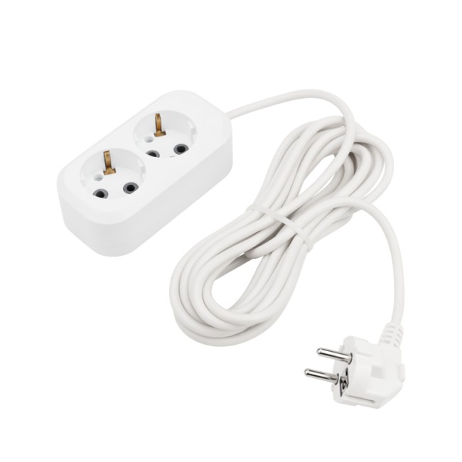 Удлинитель PROconnect 2 гнезда, 5 м, 3х0.75 мм², с/з, белый