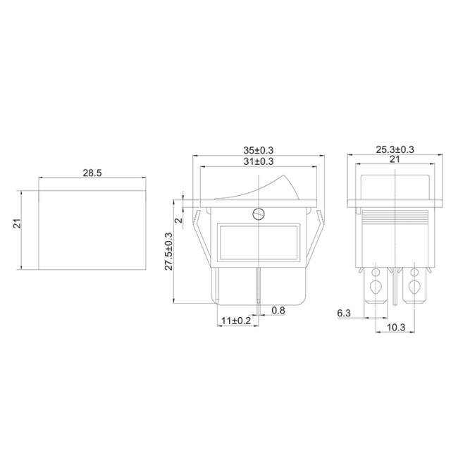 Выключатель клавишный 250V 15А (4с) ON-OFF черный (RWB-501, SC-767) REXANT Выключатель клавишный 250V 15А (4с) ON-OFF черный (RWB-501, SC-767) REXANT