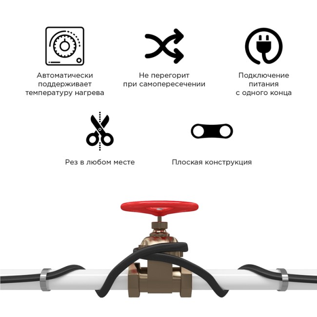 Кабель греющий саморегулирующийся SRL30-2CR, 30Вт/м, экранированный, бухта 200м PROconnect Кабель греющий саморегулирующийся SRL30-2CR, 30Вт/м, экранированный, бухта 200м PROconnect