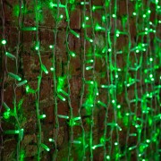 Гирлянда Светодиодный Дождь 2х1,5м, постоянное свечение, белый провод КАУЧУК, 230 В, диоды ЗЕЛЕНЫЕ (шнур питания в комплекте)