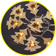 Гирлянда NGF-D008-10WW-2AA-деревянные ёлочки