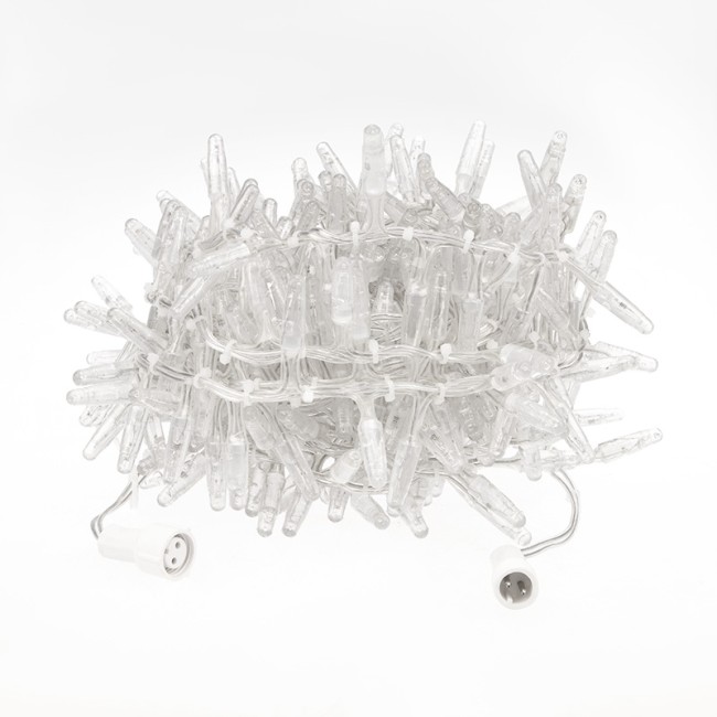 Гирлянда Кластер 10 м, прозрачный ПВХ IP65, 200 LED, белый, соединяется (нужен шнур питания 303-500-1)