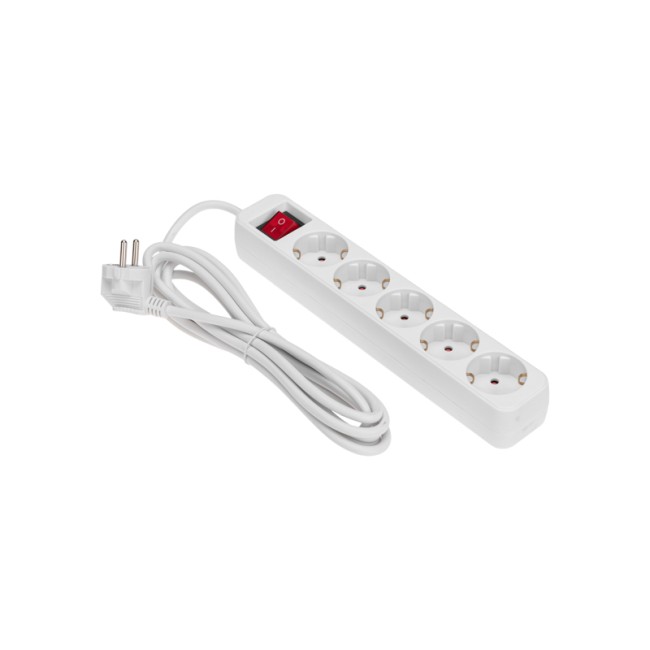 Удлинитель STANDARD 5 гнезд, 3м, 3х1,0мм², с/з, с выключателем, белый REXANT Удлинитель STANDARD 5 гнезд, 3м, 3х1,0мм², с/з, с выключателем, белый REXANT