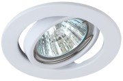 Светильник штампованный поворотный MR16,12V/220V, 50W белый ST2A WH  ЭРА