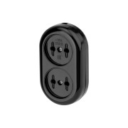 Колодка 2 гнезда карболитовая  б/з 16 А, черная Rexant