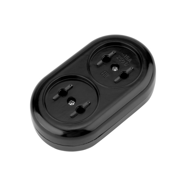 Колодка 2 гнезда карболитовая б/з 16 А, черная Rexant Колодка 2 гнезда карболитовая б/з 16 А, черная Rexant