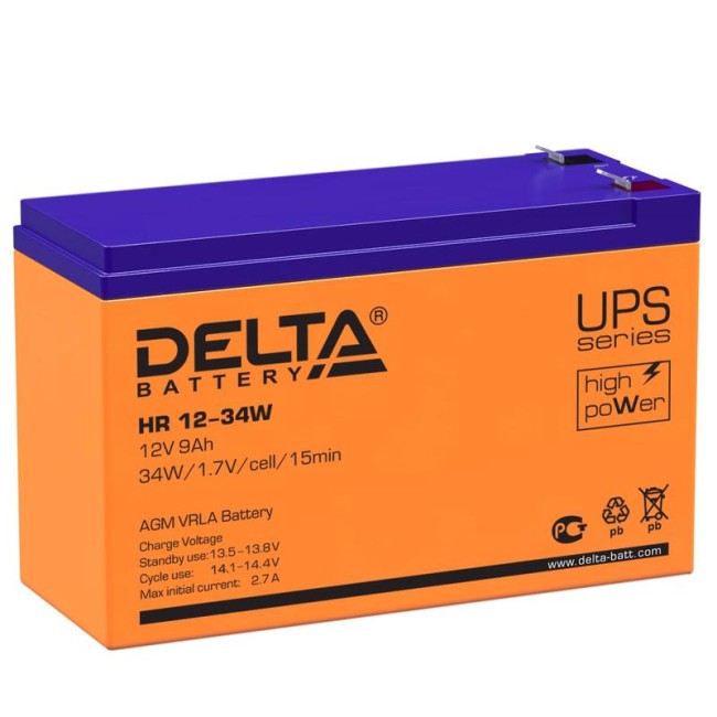 Аккумулятор UPS 12В 9А.ч HR 12-34 W Delta 4614010630004 Аккумулятор UPS 12В 9А.ч HR 12-34 W Delta 4614010630004