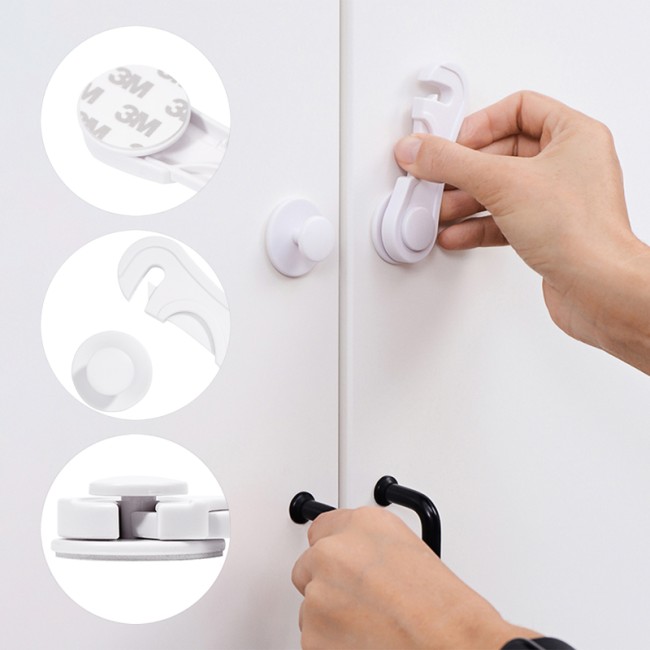 Внешний замок-блокиратор для створок шкафов, 3,5х9,7см (2 шт/уп) HALSA