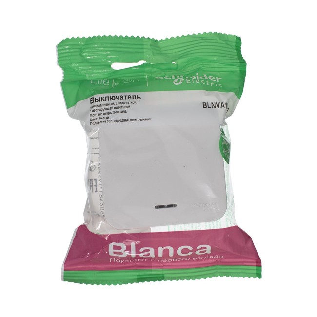 Выключатель одноклавишный наружный BLАNCА (cх.1) с изолирующей пластиной, 10А, 250B, белый Выключатель одноклавишный наружный BLАNCА (cх.1) с изолирующей пластиной, 10А, 250B, белый