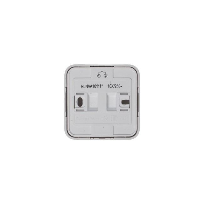 Выключатель одноклавишный наружный BLАNCА (cх.1) с изолирующей пластиной, 10А, 250B, белый Выключатель одноклавишный наружный BLАNCА (cх.1) с изолирующей пластиной, 10А, 250B, белый